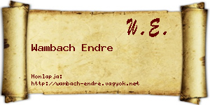 Wambach Endre névjegykártya